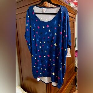 Lularoe Irma Starry Blue Top Size Medium NWT